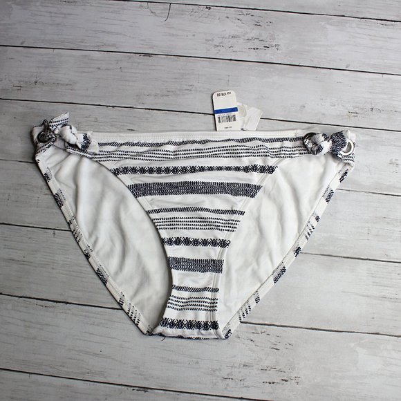 Tommy Bahama Women's Bikini Swim Bottoms Size XL White Black Stripe - Picture 3 of 5
